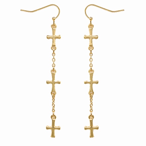 Fleurish Jewelry Jewelry - Linear Cross Trio Earrings